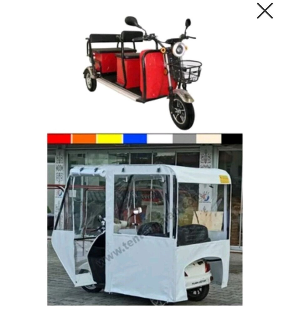 Elektrikli 3 Teker Mopedlere Uygun Alternatif Tente Yağmurluk Güneşlik - 4