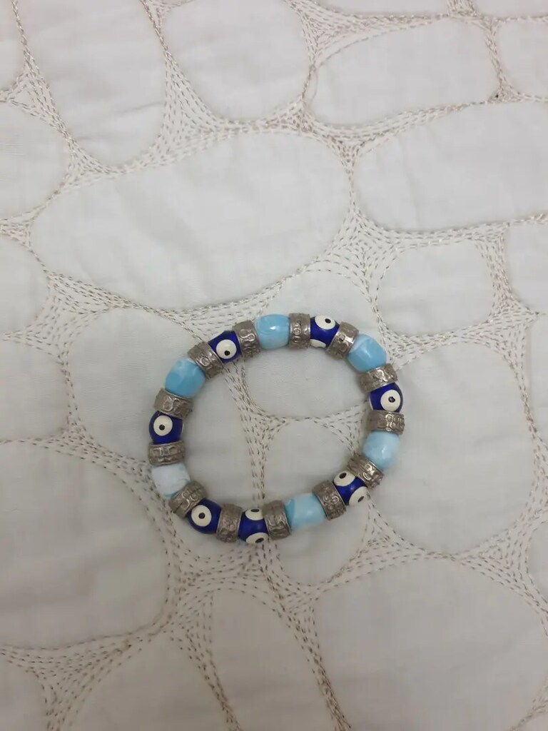 Nazar boncuklu 3;lü takım.Kolye,bileklik ve küpe - 3