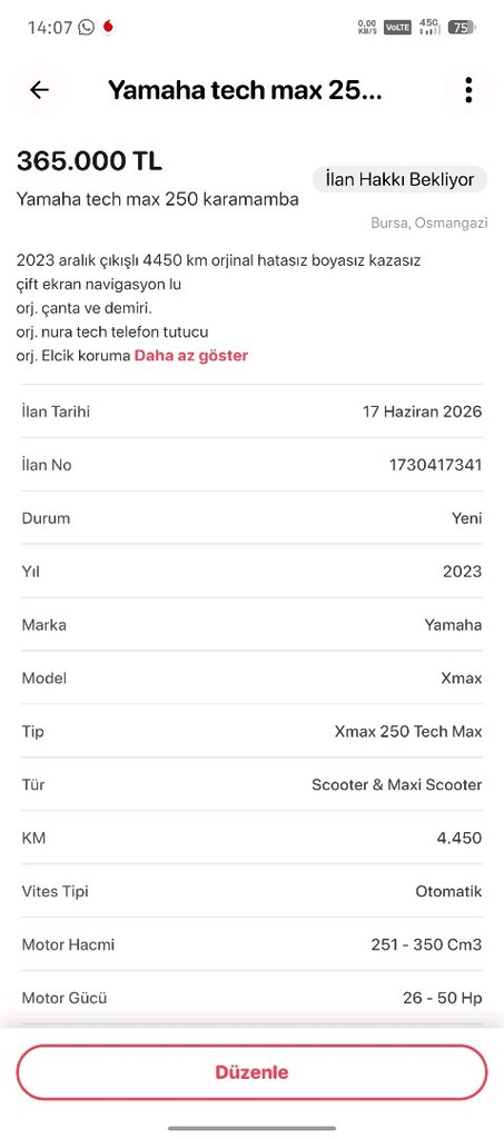Yamaha tech max 250 cc yeni kasa - 2