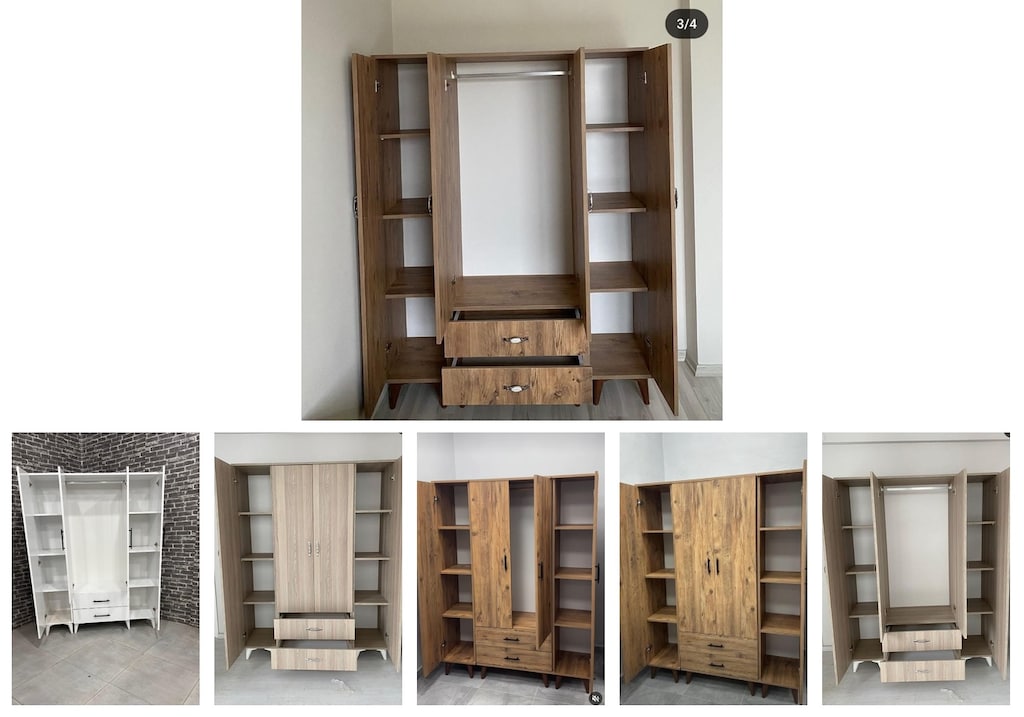 4 kapaklı elbise dolabı rkwtpnthcw - 6