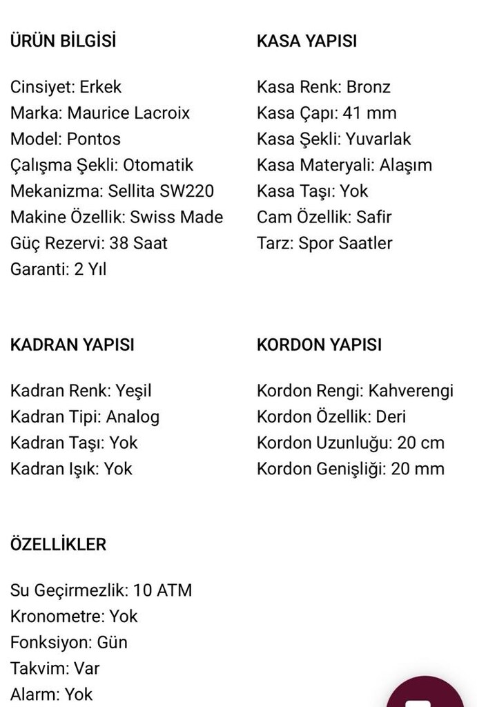 Maurice Lacroix ML-PT Erkek Kol Saati - 8