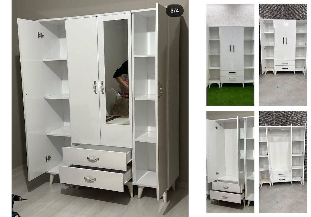 4 kapaklı elbise dolabı tyxfnzejrw - 5