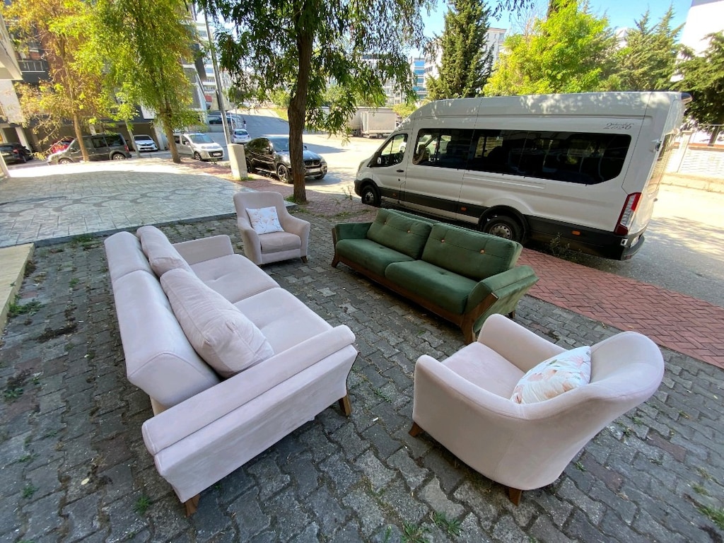 KOLTUK TAKIMI+ KONSOL + MASA SANDALYE+ AYNA SÜPER ÜRÜNLER TEMİZ - 9