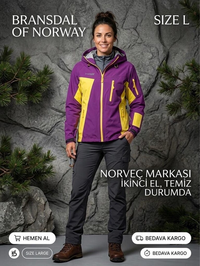 Norveç markası Brandsdal of Norway kadın outdoor ceket