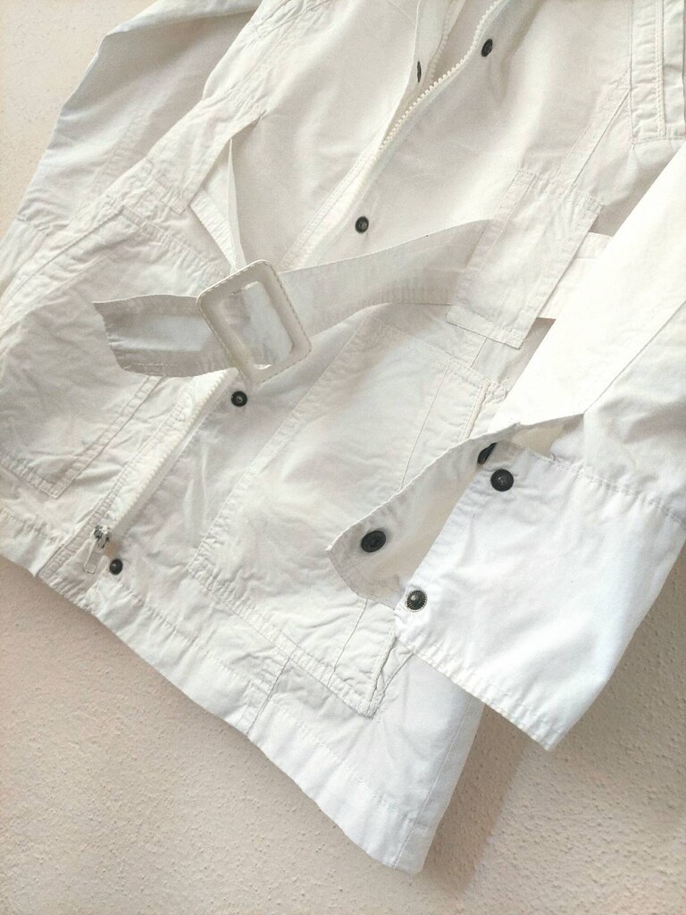 NEW GİRL apolet detaylı beyaz Trençkot - 9