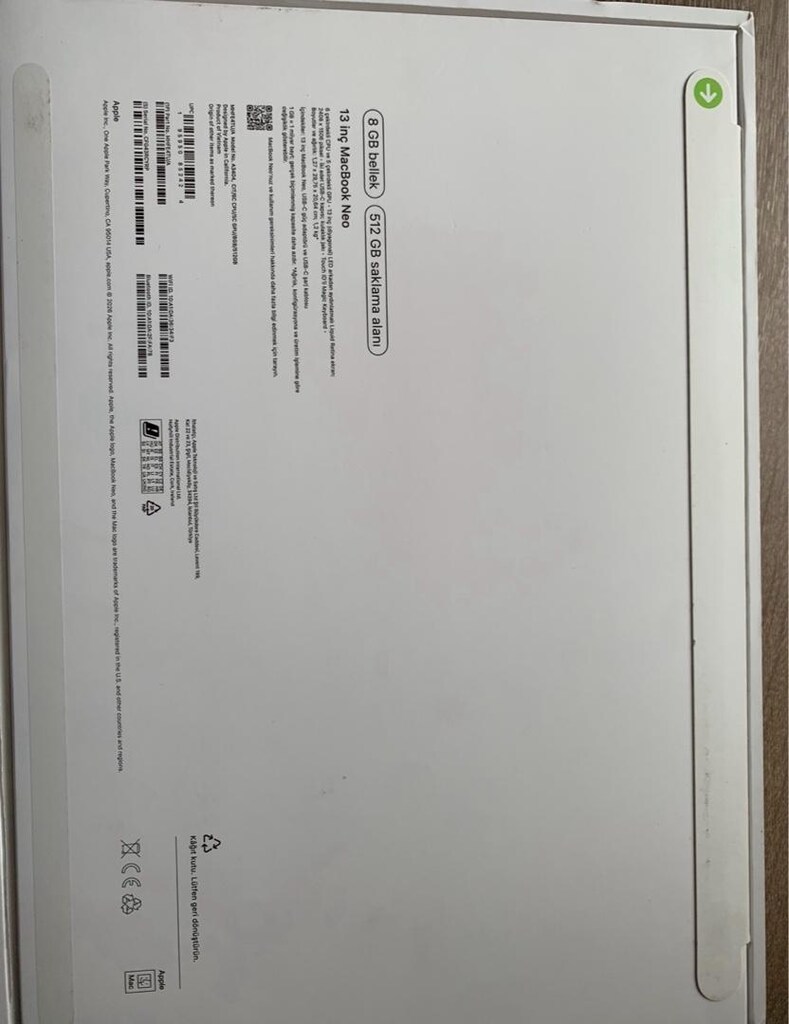 Acil satilik 512gb+parmak izi Çift garantili macbook neo - 8