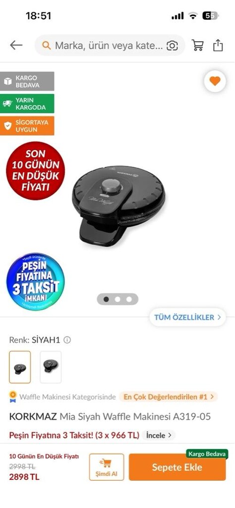 KORKMAZ WAFFLE MAKİNASI - 3