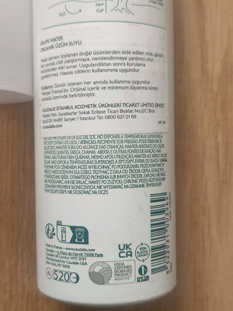 CAUDALİE VİNOCLEAN ORGANİK ÜZÜM SUYU 300 ML TÜM CİLTLER NEMLENDİRİCİ - 3