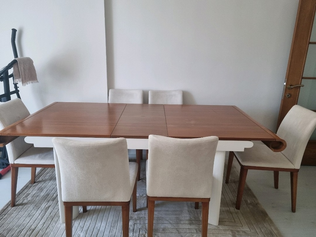 Şık Açılır Yemek Masası + 6 Sandalye – Çok Temiz - 4