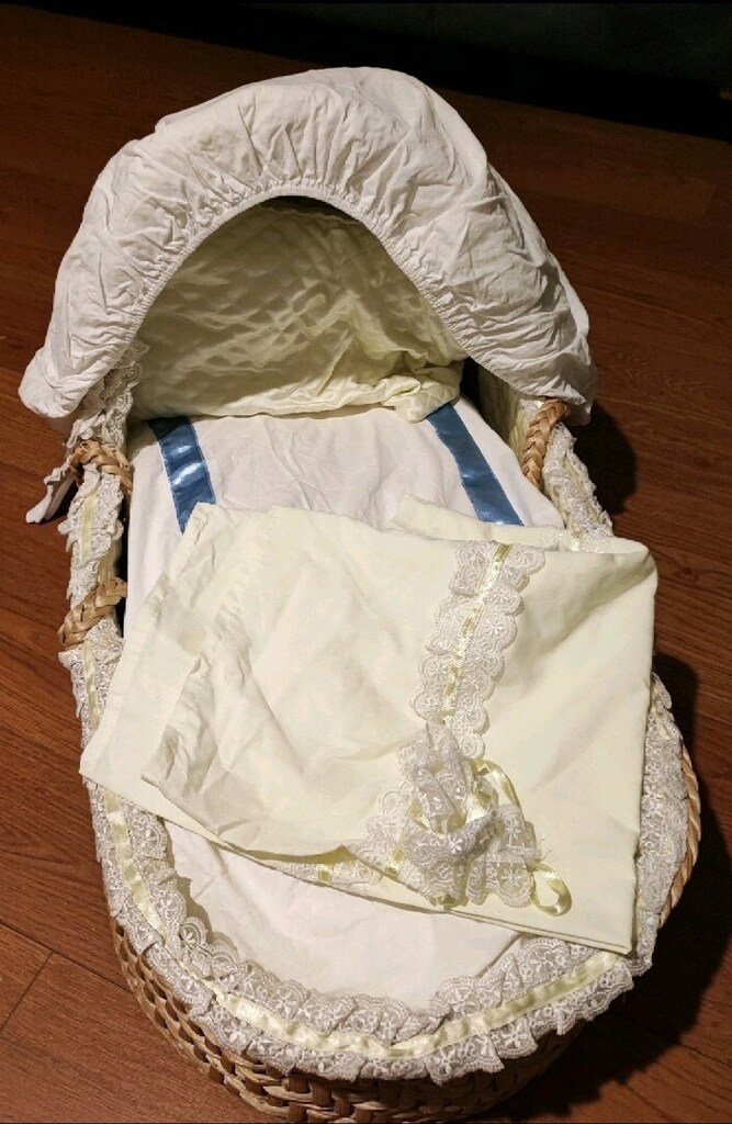 Şık Hasır Bebek Sepeti - 4