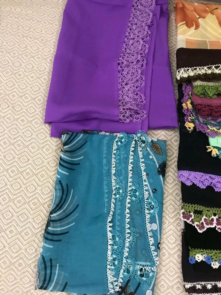eşarp, tülbent, iğne oyası, mevlüd örtüsü - 4