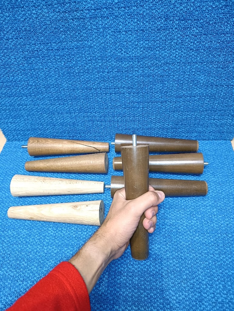 20 cm Ahşap Gürgen Mobilya Ayağı 8Adet Takım - 2