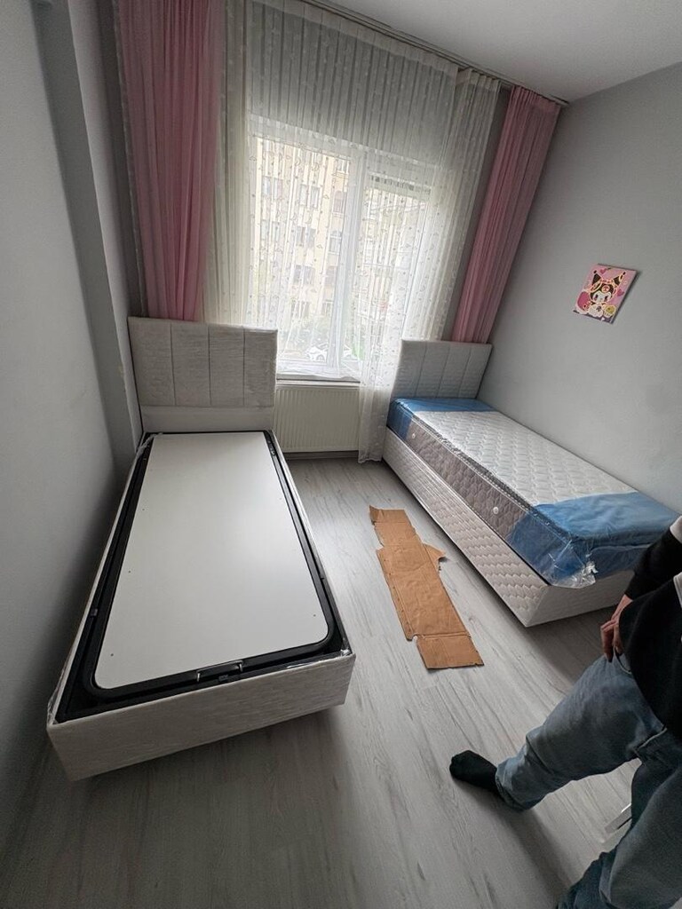 TEK KİŞİLİK BAZA BAŞLIK YATAK ÇELİK KONDİSYON - 3