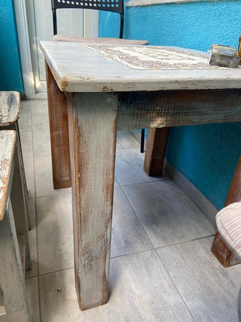 ahşap küçük bahçe masa ve tabure - 3