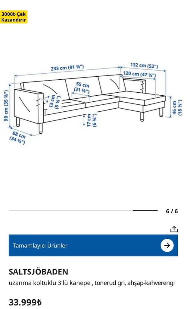 ikea L koltuk - 2