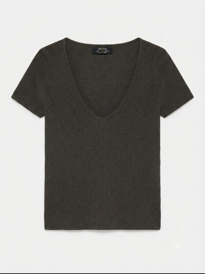 Bershka Haki V Yaka Fitilli Bluz