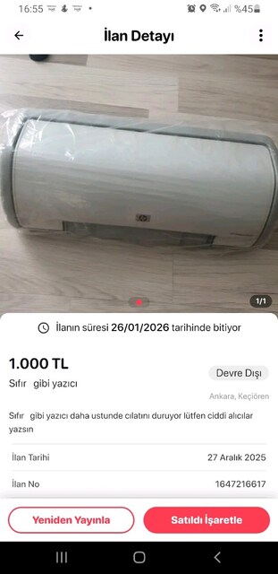 Sıfır gibi yazıcı
