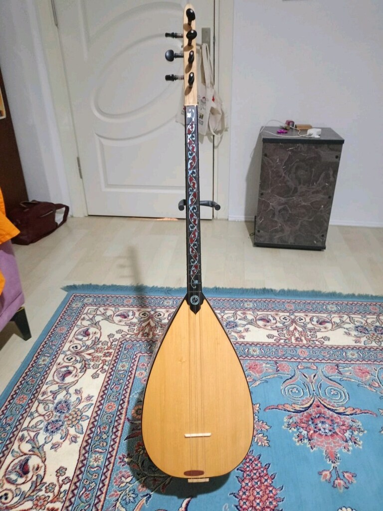 Tam Profesyonel Paduk Sedefli Maun kısa Sap Bağlama - 2