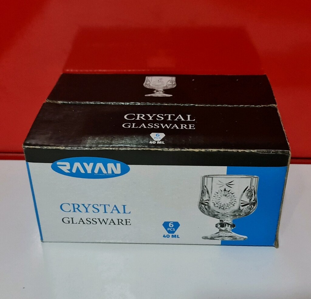 Ayan crystal kesme 40 ml. 6 lı su ve likör bardağı. Kahve yanı su icin - 7