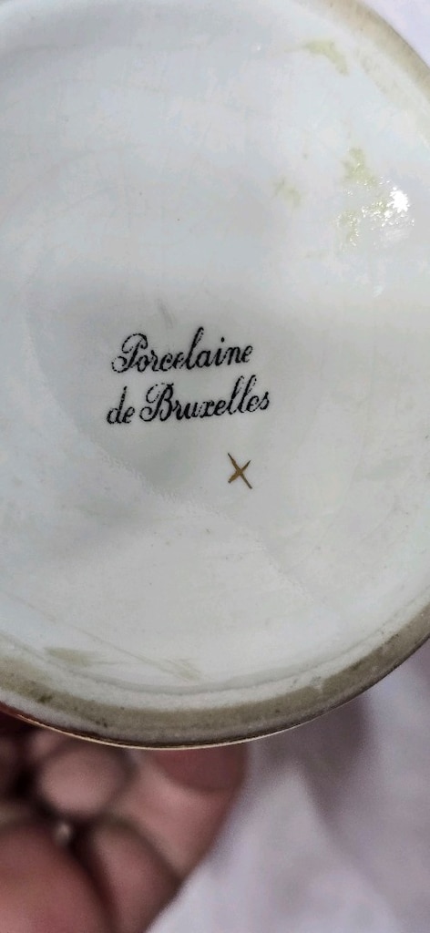 porcelaine de Bruxelles Damgalı Altın yaldızlı porselen surahi - 4