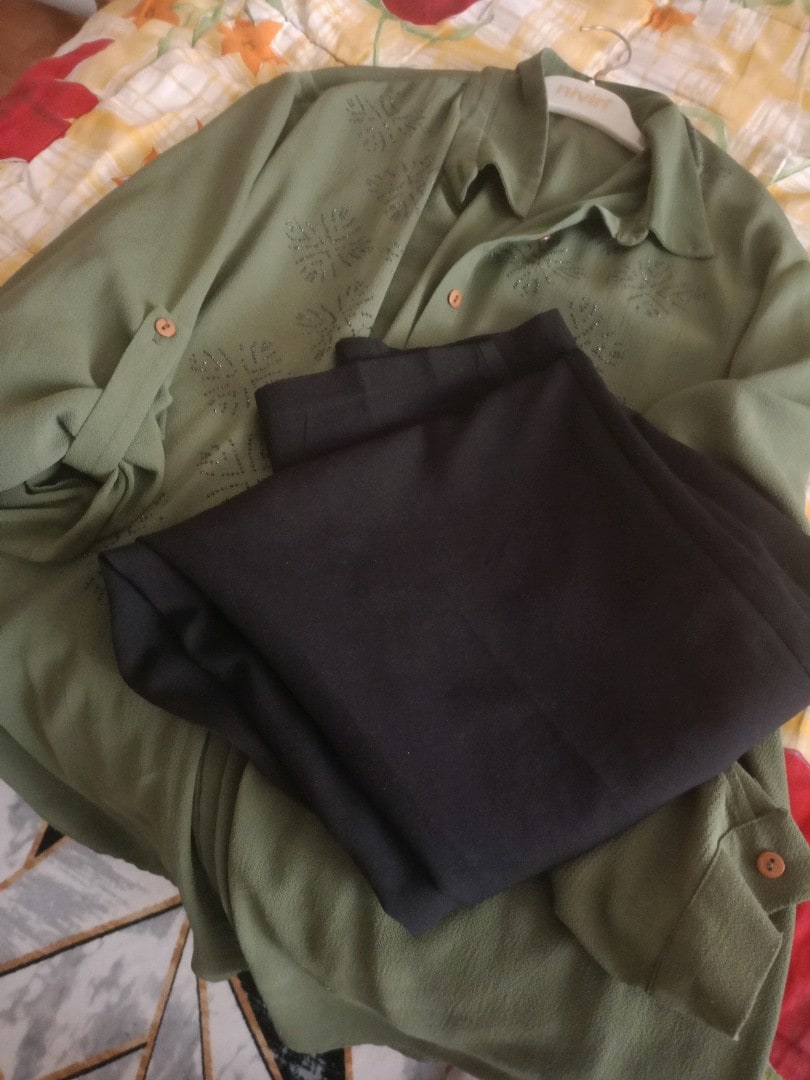 sorunsuz ikili gömlek tunik pantolon takımı 44 beden