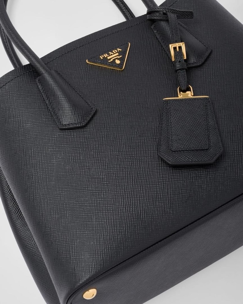 Prada Double Bag Saffiano Deri Siyah - 5
