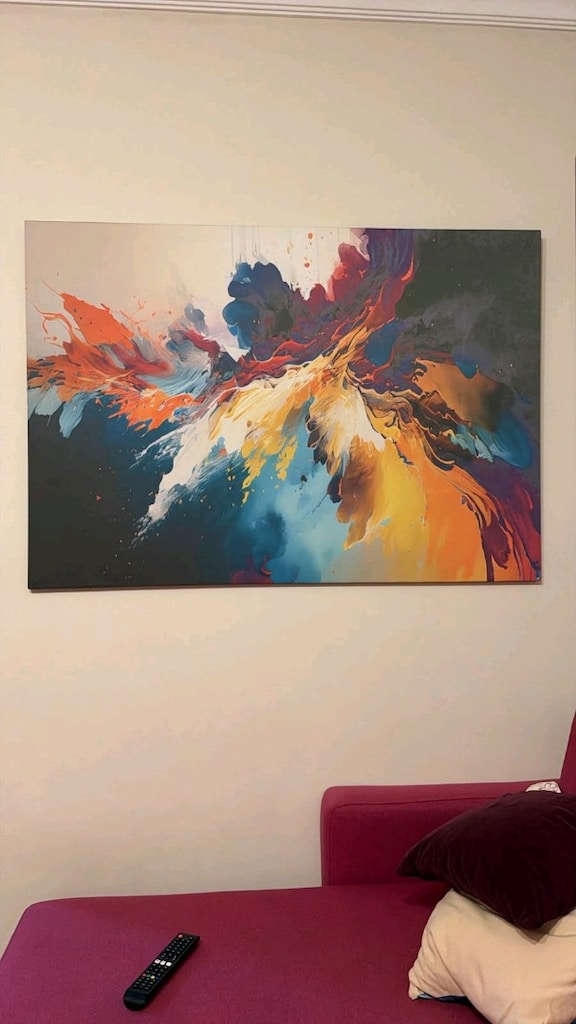 Soyut Renk Geçişli Büyük Boy Kanvas Tablo (90 x 130 cm) - 2