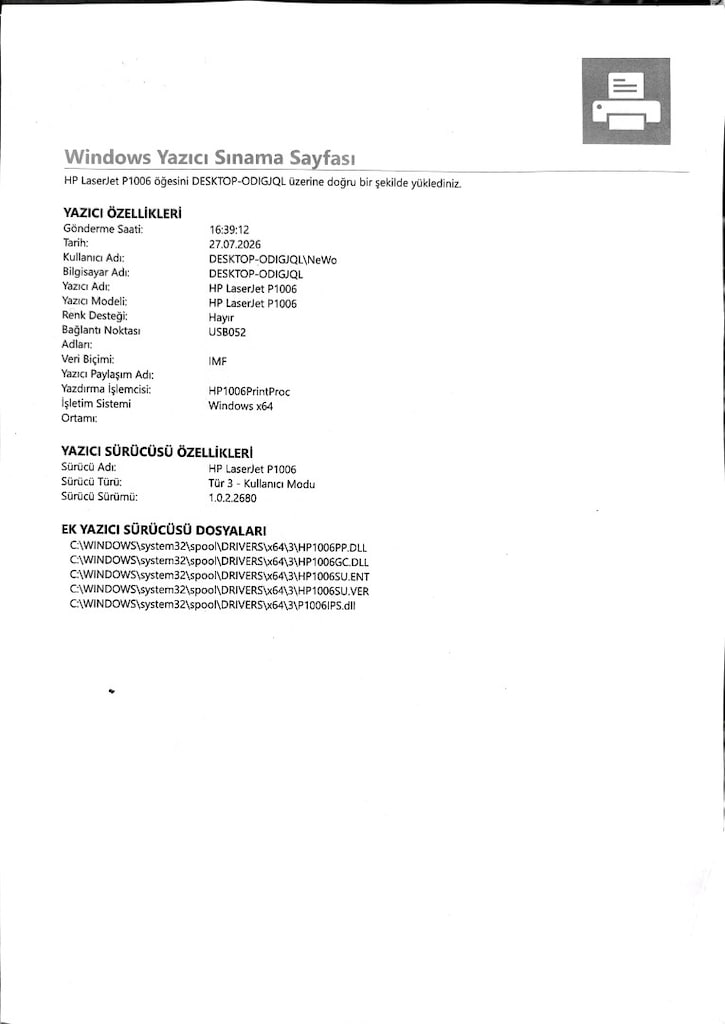 HP LaserJet P1006 / Sadece 2146 Sayfada / Sıfırdan Farksız Çiziksiz - 3