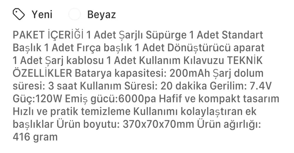 Kablosuz Şarjlı El Süpürgesi - 2
