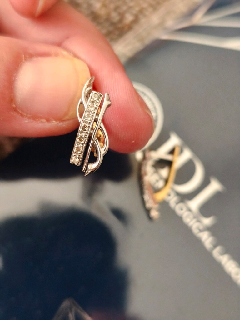 Sertifikalı Pırlanta 14k küpe - 3