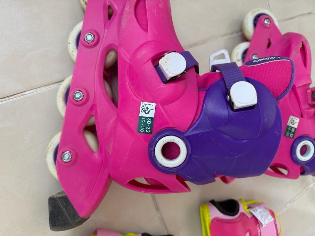 Decathlon kız pembe paten ve dizlik - 4