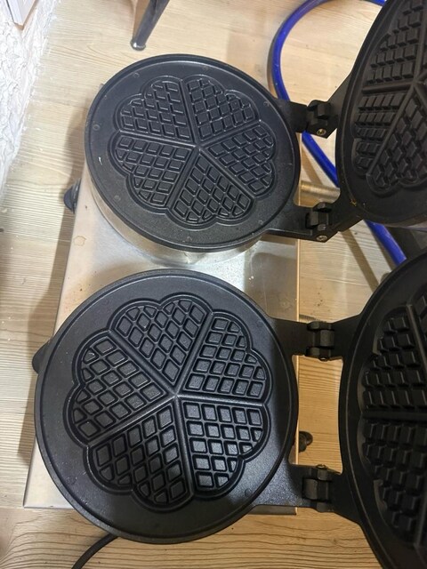 çift taraflı çiçek waffle makinesi