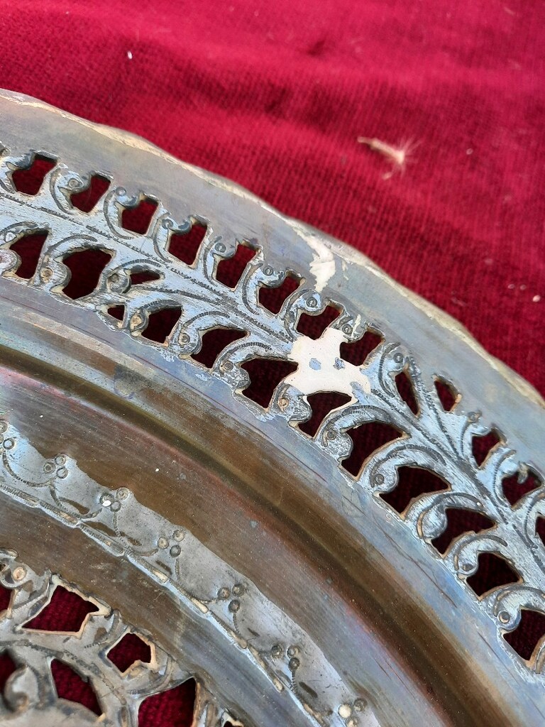 iran işi bakır işlemeli duvar dekoru - 6