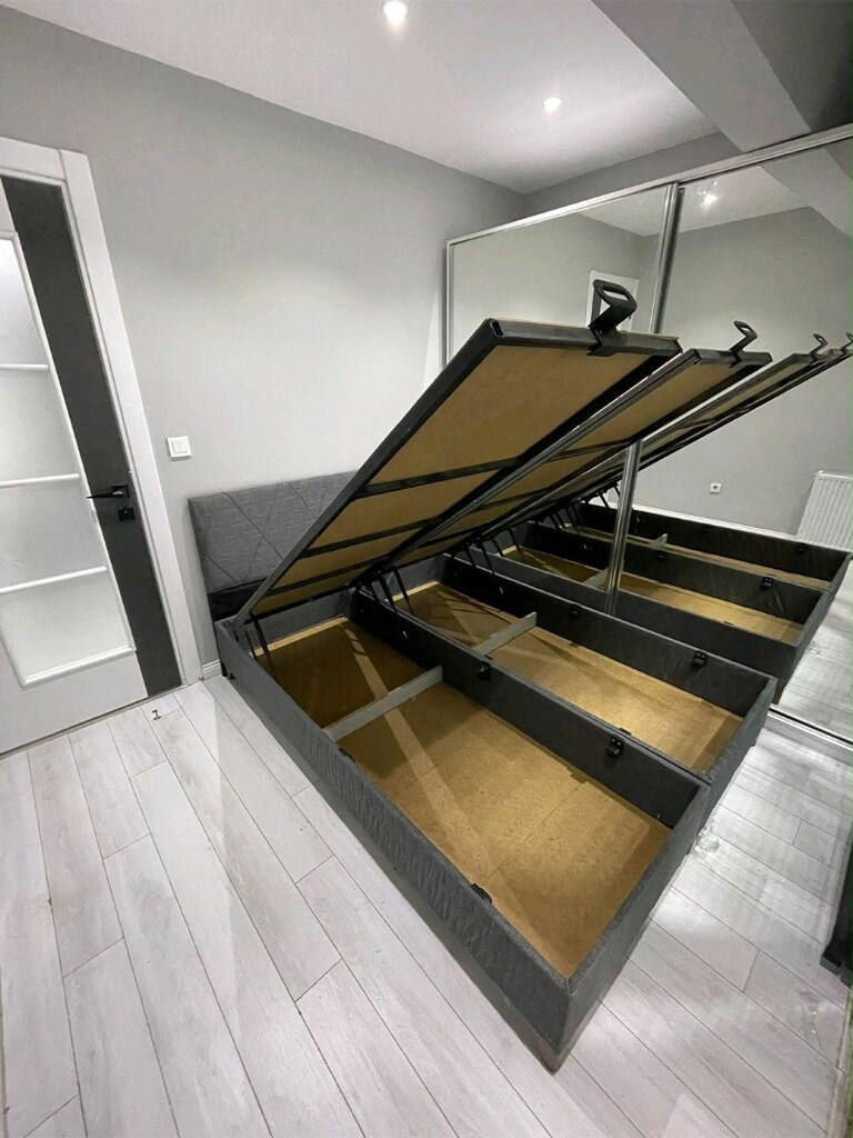 Çift Kişilik MDF Baza Başlık Seti Yatak Altı Sandıklı - 5