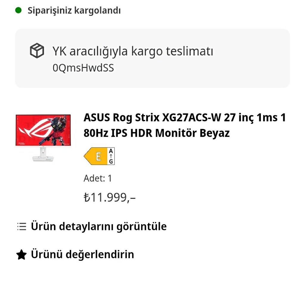 Asus Rog strix 27 inç 1ms 180hrz - 2