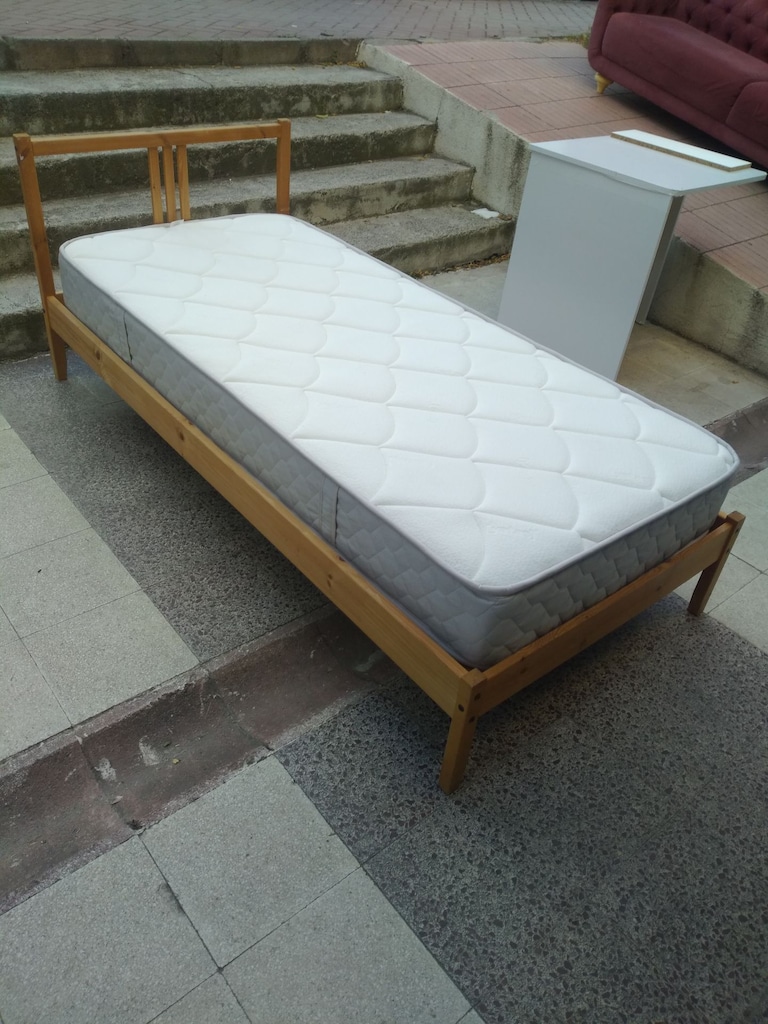 IKEA 90x190 KARYOLA + YATAŞ KALİTELİ YATAK (TAKIM - SIFIR AYARINDA) - 7
