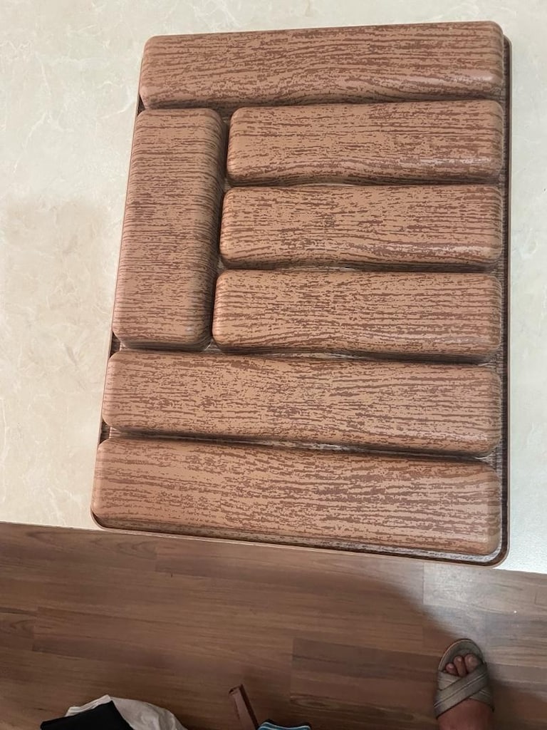 ahşap renkli 7 bölmeli büyük boy kaşıklık - 2