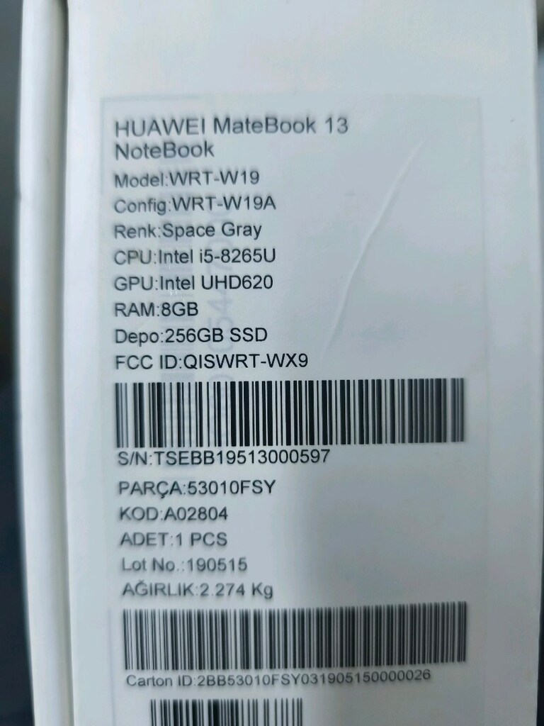Huawei MateBook 13 – i5 / 8 GB RAM / 256 GB SSD / 2K Ekran – Temiz - 5
