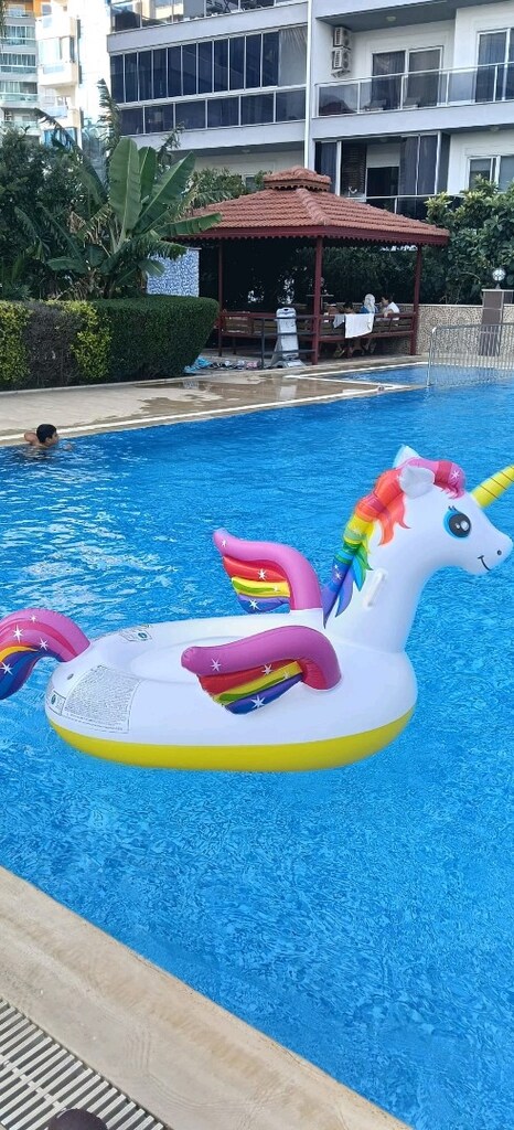 unicorn şişme yatak oturmalık havuz ve deniz için