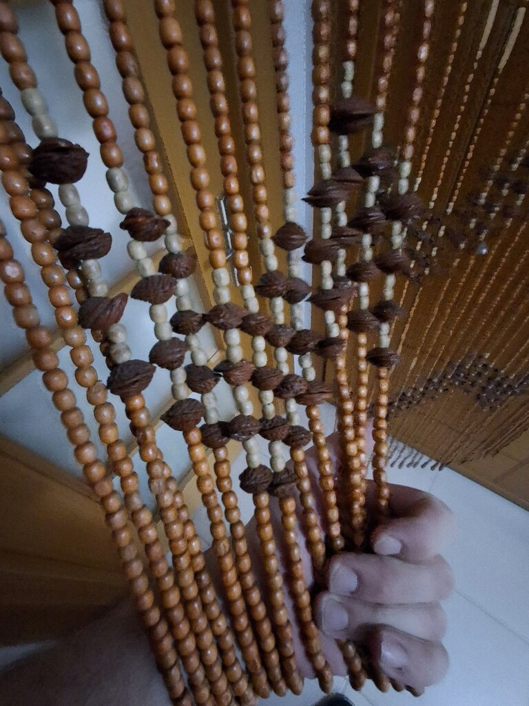 ahsap boncuk kapı perdesı - 9