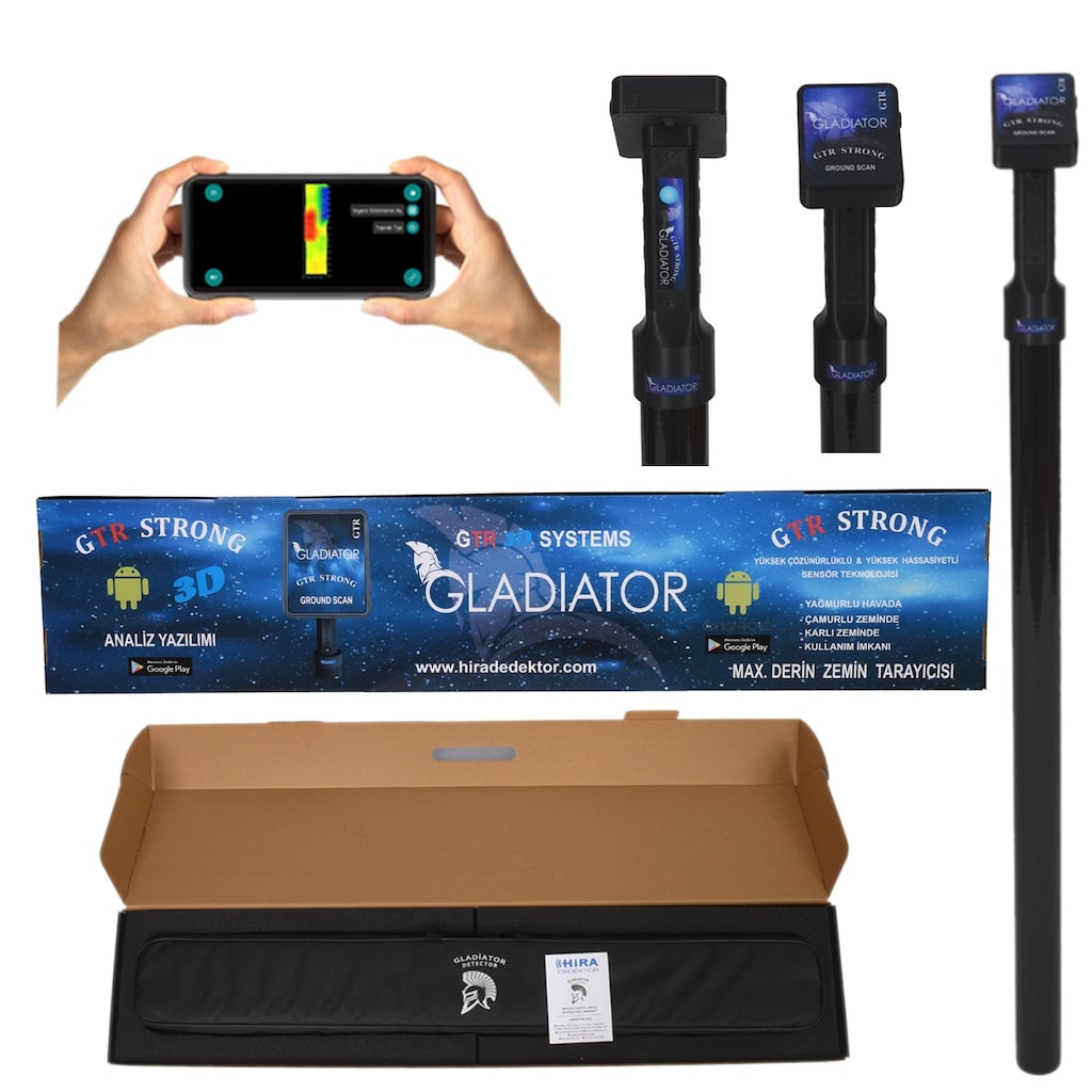 Hira Dedektör GTR Strong Android 2 Elektromanyetik 3D Yer Altı Gör... - 4
