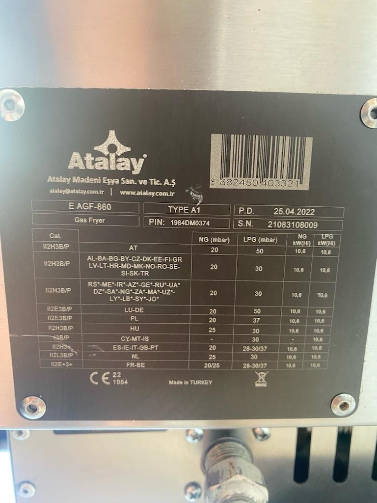 Fritöz Atalay 13+13 Litre D.Gazlı SetÜstü CE Kızartma - 10