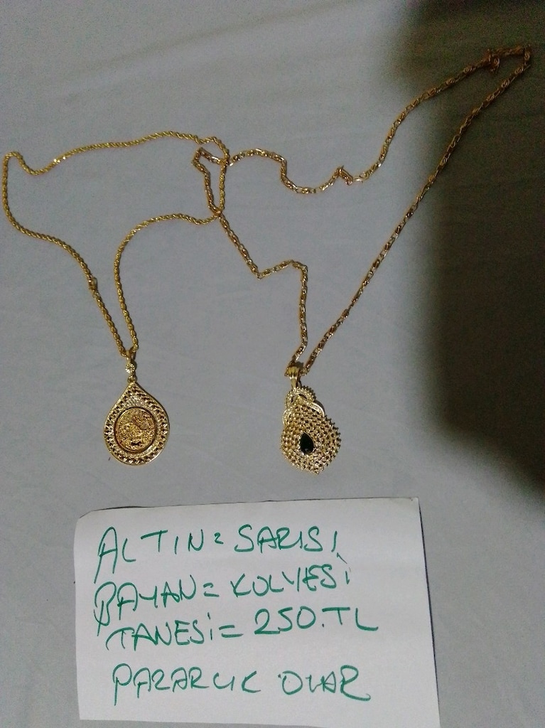 altın. kaplama. bayan. kolyesi. tanesı 250tl