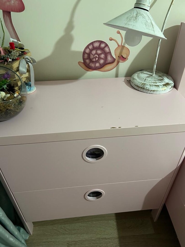 ikea busunge pembe çocuk odası takımı - 5