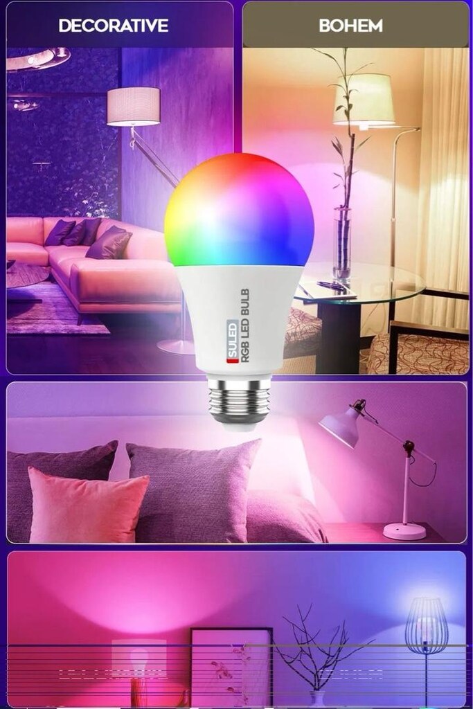 9W RGB KUMANDALI LED AMPUL ÇOK RENKLİ - 5