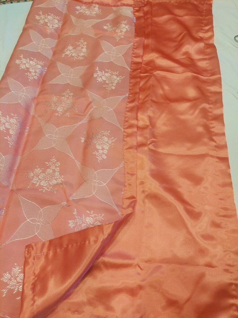 ANTIKA OSMANLI İPEĞİ ELMASİYE BOHCA 90 CM PEMBE IPEK ASTAR SANDIK - 5