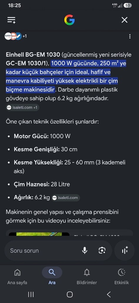 Einhell (BAUHAUS) Çim Biçme Makinesi Kargo - 4