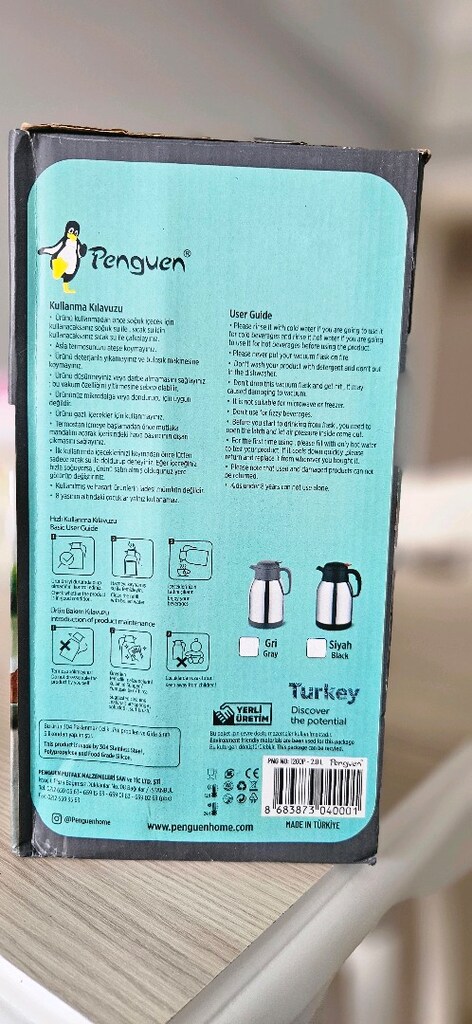 Penguen 2 Lt Paslanmaz Çelik Termos - Temiz / Kutusunda - 4