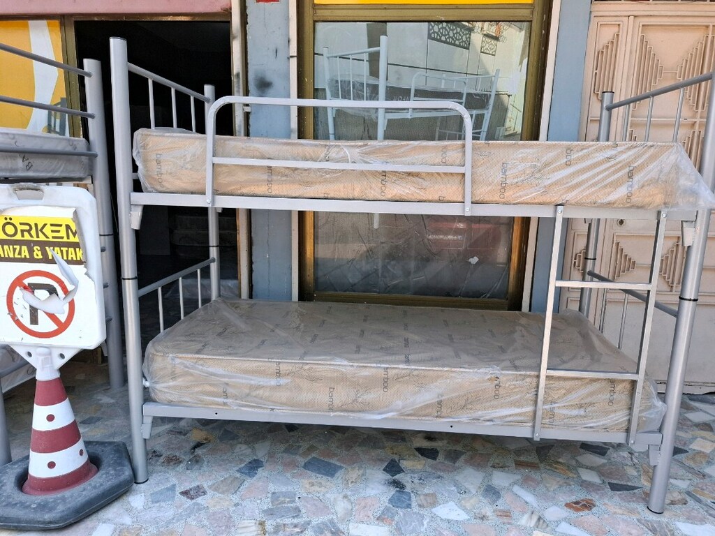 METAL GRİ RANZA 2 YATAK FİYATA DAHİLDİR UCRETSİZ TESLİMAT - 3
