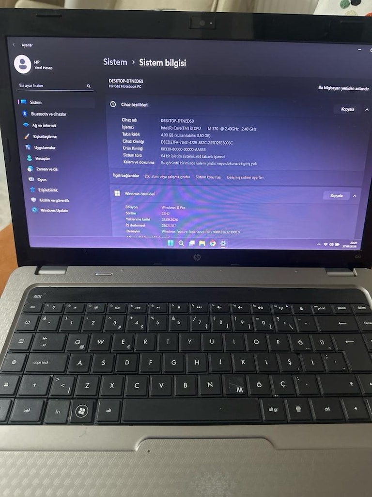 Hp G62 İntel Core İ3 2.4Ghz 4Gb Ram 500gb Harddisk Notebook Pili var - 7